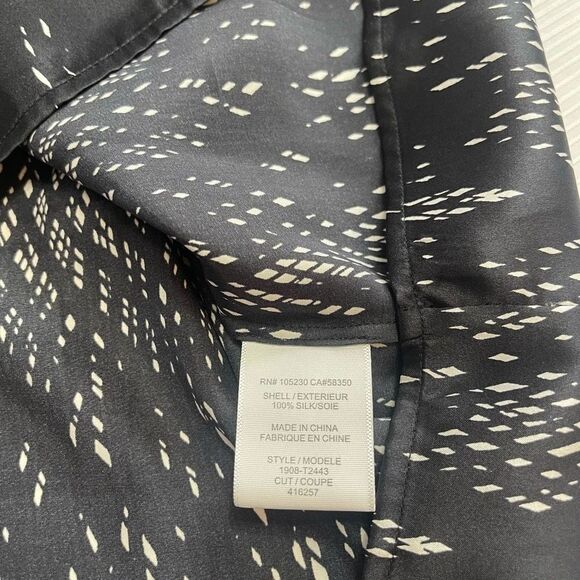 JOIE Dowana Print Black White Silk Tank Top Size Large - Picture 4 of 6